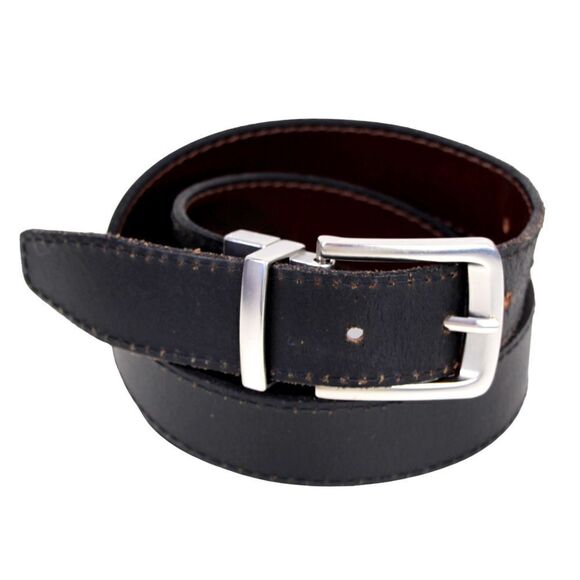 Timberland BROWN BLACK GENUINE LEATHER 1 1/8"Wd REVERSIBLE MEN'S BELT Sz 48 (I74 - Picture 6 of 15